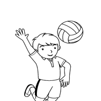 Desenho de Menino jogando vôlei para colorir