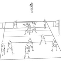 Desenho de Quadra de vôlei para colorir