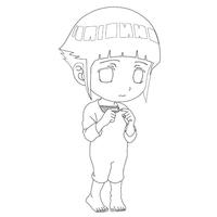 Desenho de Hinata Hyuga chibi para colorir