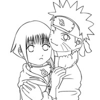 Desenho de Hinata Hyuga e Uzumaki Naruto para colorir