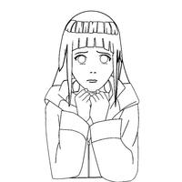 Desenho de Hinata triste para colorir