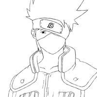 Desenhos para colorir Hatake Kakashi sorridente em Naruto usa máscara