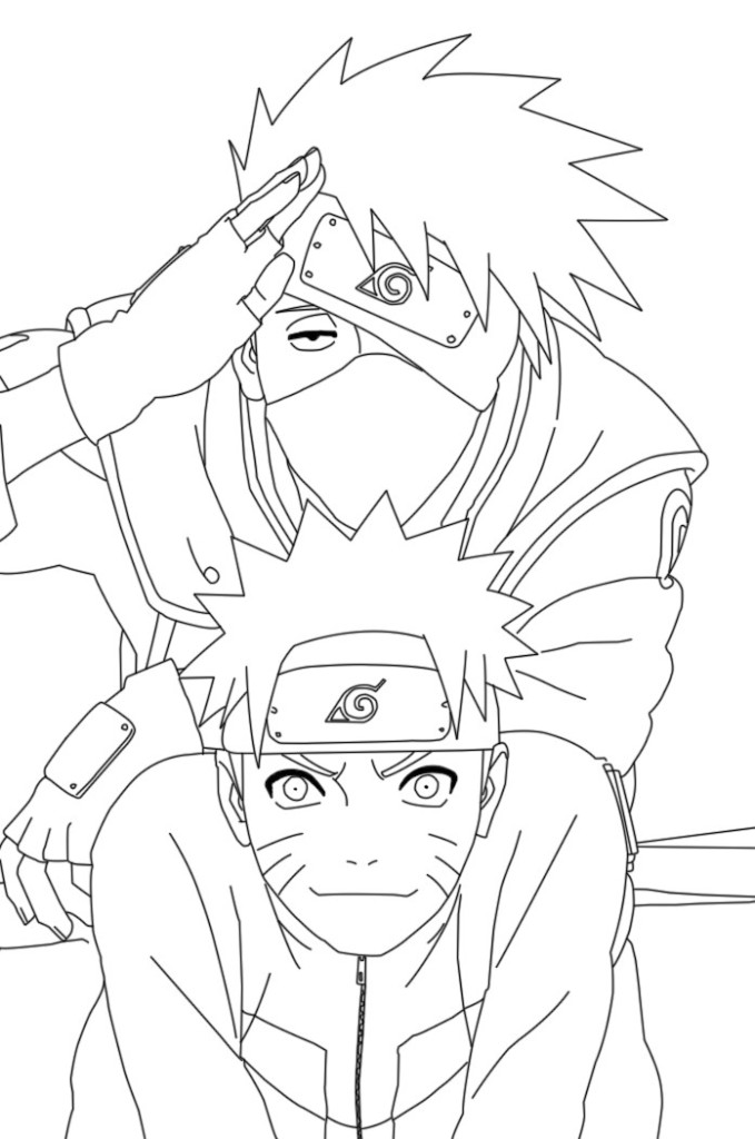 Desenho de Kakashi e Naruto para colorir - Tudodesenhos