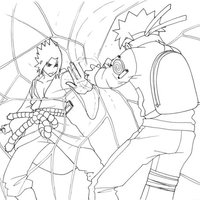 Desenho de Naruto Chidori vs Naruto Rasengan para colorir