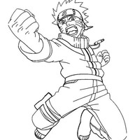 Desenho de Naruto com raiva para colorir