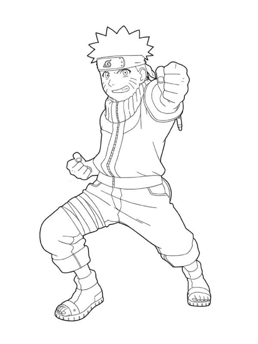 Desenho de Naruto puxando para fora a língua para Colorir