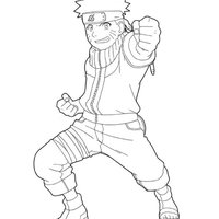 Desenho de Naruto lutando para colorir