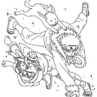 Desenho de Naruto Uzumaki e Naruto Sennin para colorir