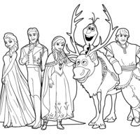 Desenho de Personagens do filme Frozen para colorir