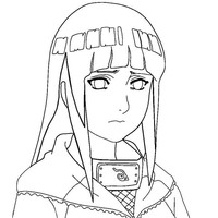 Desenho de Rosto de Hinata Hyuga para colorir