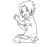 Desenho de Sasuke criança para colorir