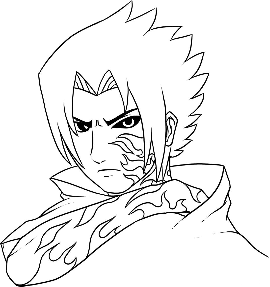 Sasuke com mão na cintura para colorir e pintar - Imprimir Desenhos