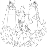 Desenho de Sasuke e amigos para colorir