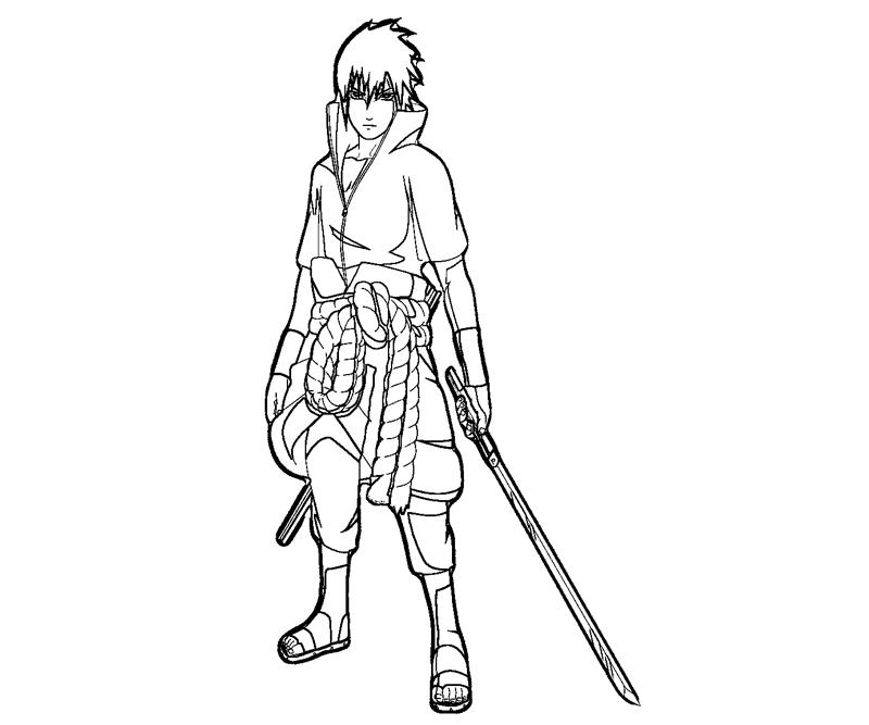 Desenho de Sasuke e arma para colorir - Tudodesenhos