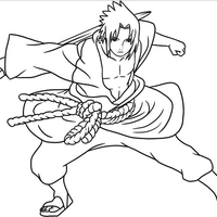 Desenho de Sasuke lutando para colorir