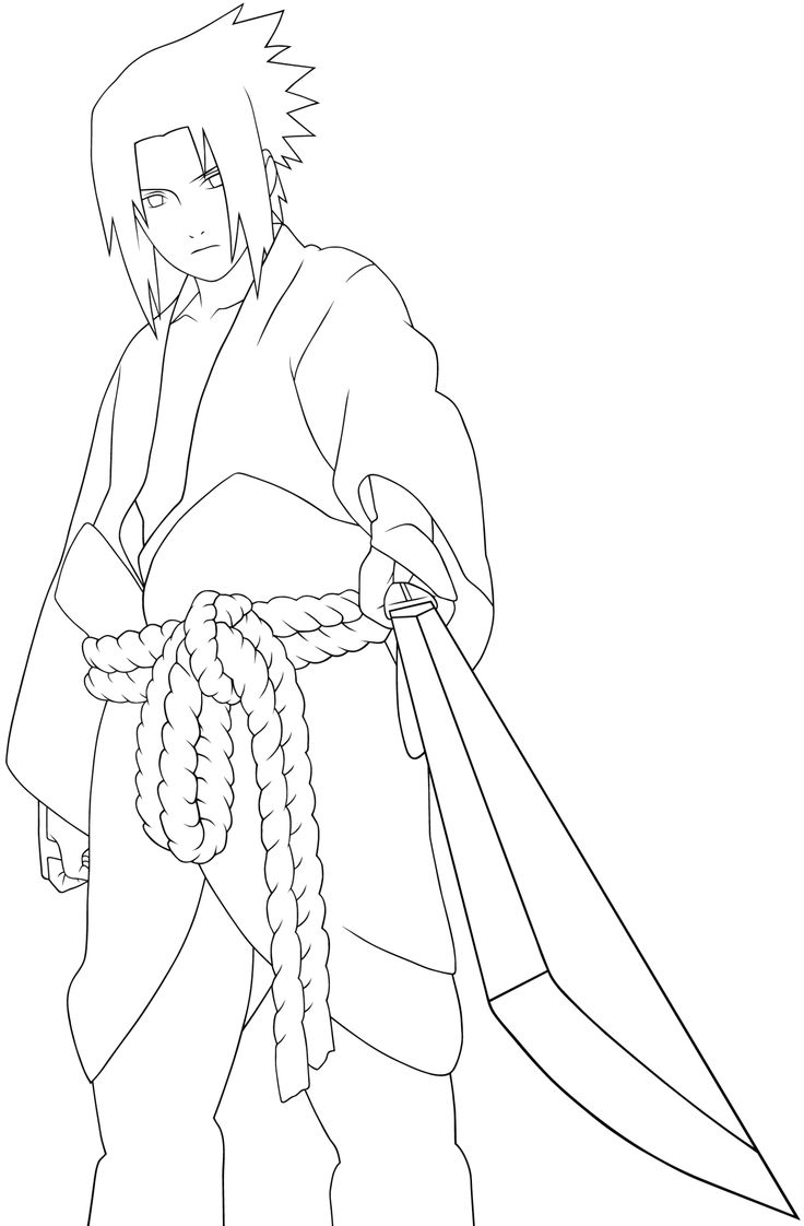 Desenhos de Uchiha Sasuke para Colorir, Pintar e Imprimir