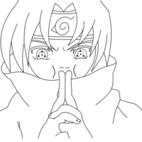 Desenho de Sasuke pedindo silêncio para colorir
