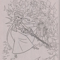 Desenho de Princesa Elsa da Disney para colorir