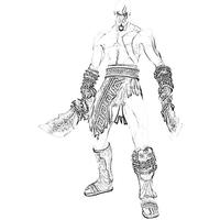 Desenho de Kratos deus da guerra para colorir