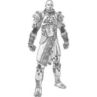 Desenho de Personagem Kratos para colorir
