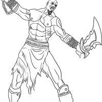 Desenho de Incrível Kratos para colorir