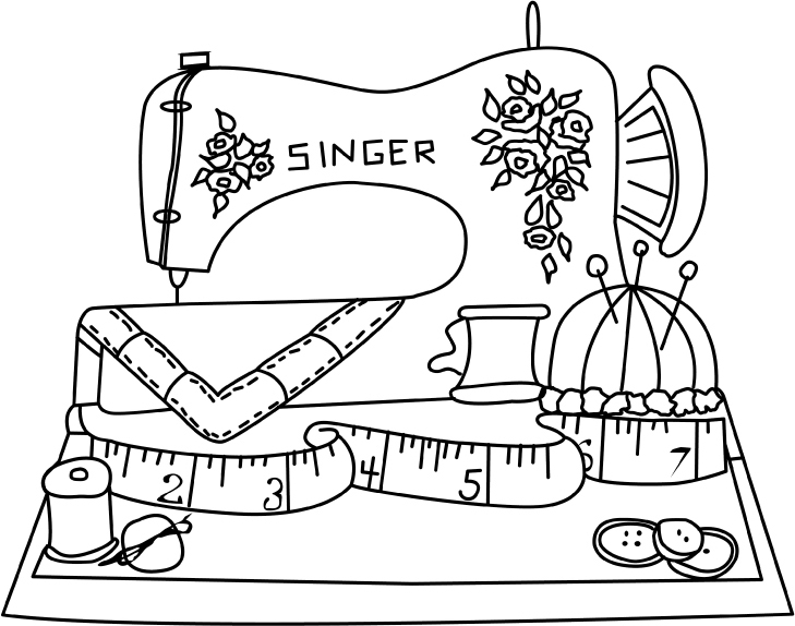 Desenho de Máquina de costura para colorir