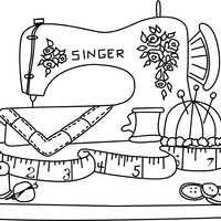 Desenho de Máquina de costura para colorir