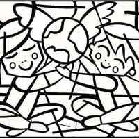 Desenho de Quadro de Romero Britto para colorir