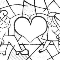 Desenho de Romero Britto amor para colorir