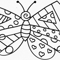 Desenho de Romero Britto borboleta para colorir