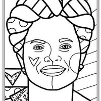 Desenho de Romero Britto Dilma para colorir