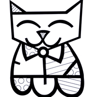 Desenho de Romero Britto gato para colorir