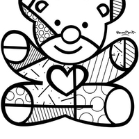 Desenho de Romero Britto ursinho para colorir