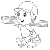 Desenho de Manny carregando madeira para colorir