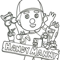 Desenho de Manny cumprimentando amigos para colorir