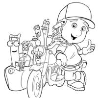Desenho de Manny de moto para colorir