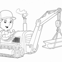 Desenho de Manny dirigindo caminhão-guincho para colorir