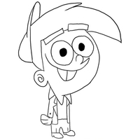 Desenho de Timmy protagonista de Padrinhos Mágicos para colorir