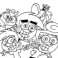 Desenho de Timmy e seus amigos para colorir