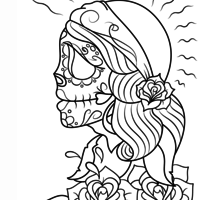 Desenho de Caveira cigana para colorir