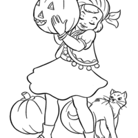 Desenho de Menina cigana no Halloween para colorir