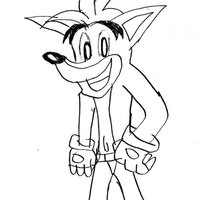 Desenho de Crash sorrindo para colorir