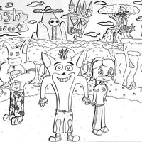 Desenho de Crash e amigos para colorir