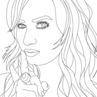 Desenho de Rosto de Demi Lovato para colorir