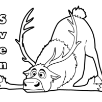 Desenho de Sven caindo no chão para colorir