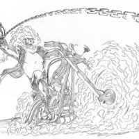 Desenho de Chicote do Motoqueiro Fantasma para colorir