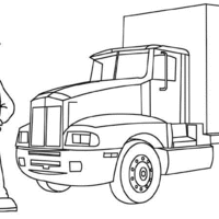 Desenho de Motorista de caminhão para colorir