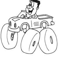Desenho de Motorista de carro 4x4 para colorir