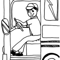 Desenho de Motorista de ônibus para colorir