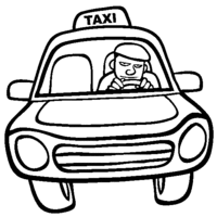 Desenho de Motorista de táxi para colorir